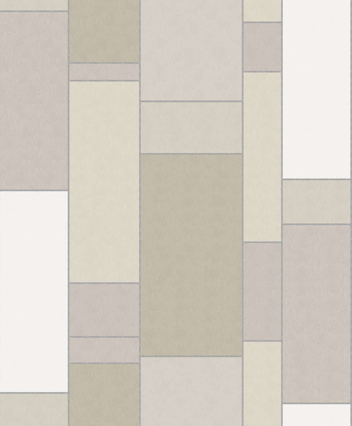 Mondrian De Stijl Geometric Wallpaper - Soft Sage & Silver