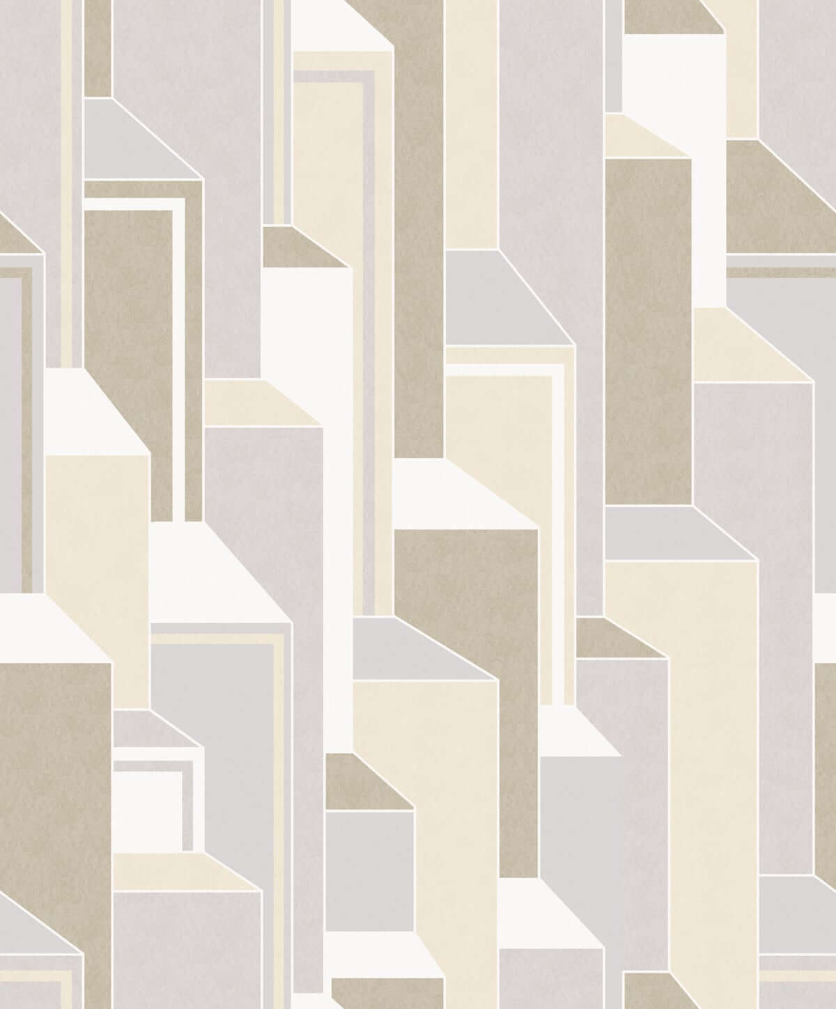 Mondrian Deco Geometric Wallpaper - French Vanilla Pavestone