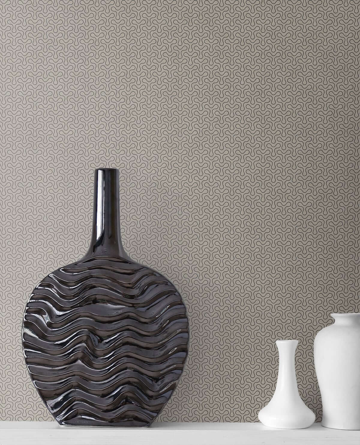 Seabrook Mondrian Spiro Wallpaper - Pavestone Gray