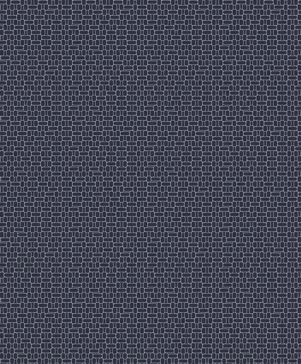 Mondrian Capsule Geometric Wallpaper - Denim Blue & Silver