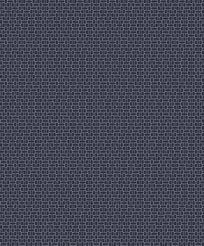 Mondrian Capsule Geometric Wallpaper - Denim Blue & Silver