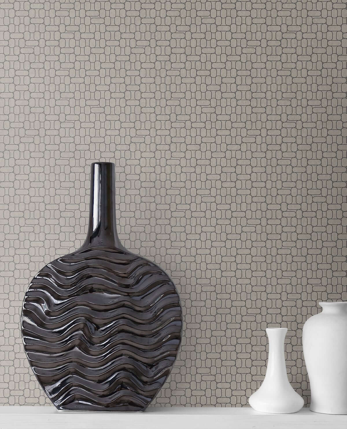 Mondrian Capsule Geometric Wallpaper - Nobel Grey