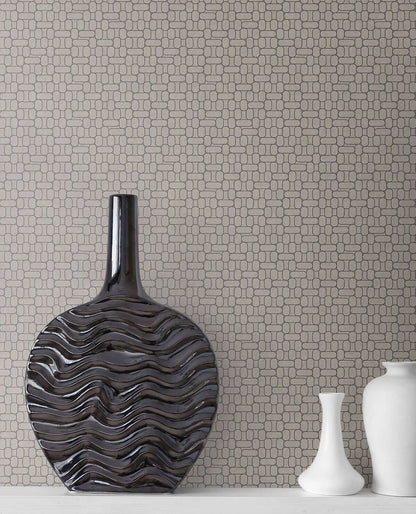Mondrian Capsule Geometric Wallpaper - Nobel Grey