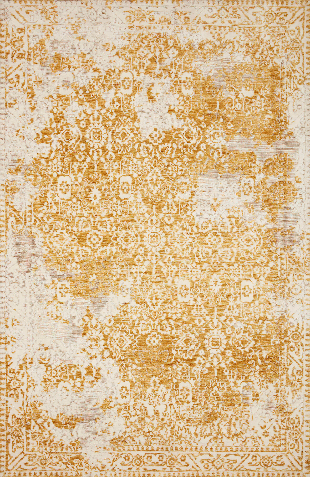 Magnolia Home By Joanna Gaines x Loloi Lindsay Rug - Gold & Antique White