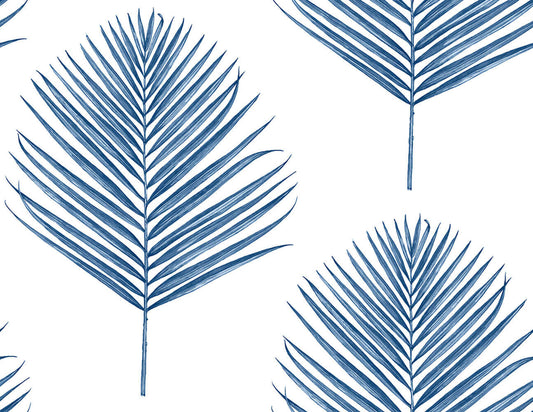 Lillian August Maui Palm Peel & Stick Wallpaper - Coastal Blue