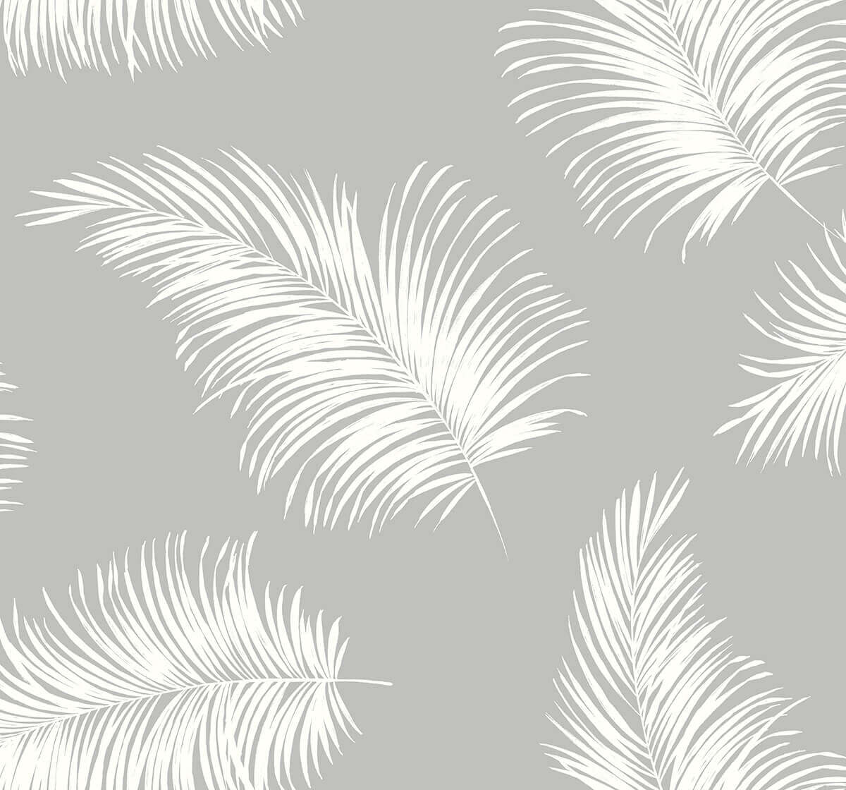 Lillian August Tossed Palm Peel & Stick Wallpaper - Gray