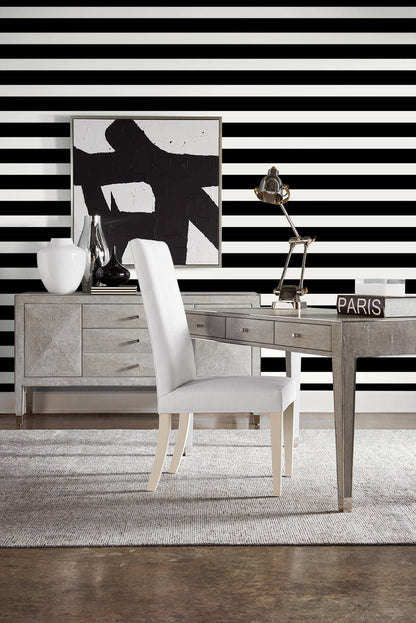 Lillian August Designer Stripe Peel & Stick Wallpaper - Black & White