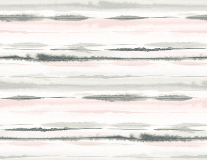 Lillian August Horizon Stripe Peel & Stick Wallpaper - Pink Sunset