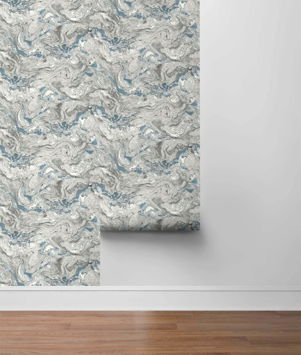 Lillian August Faux Marble Peel & Stick Wallpaper - Lunar Rock Blue