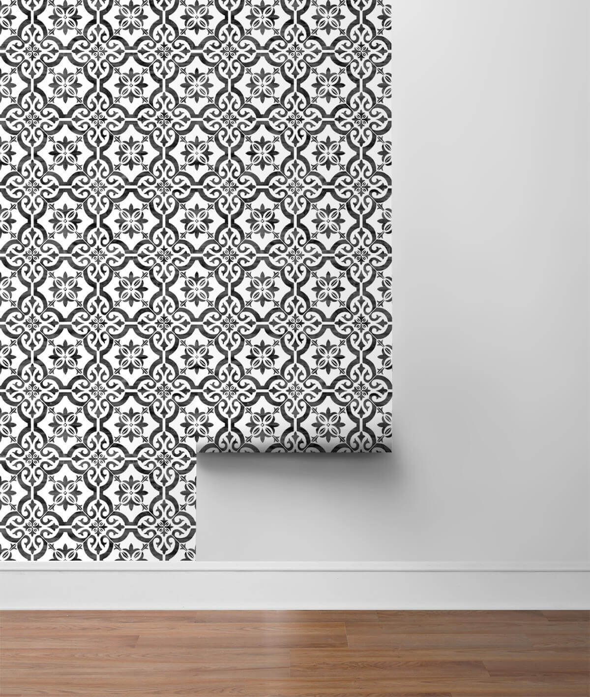 Lillian August Porto Tile Peel & Stick Wallpaper - Onyx Black