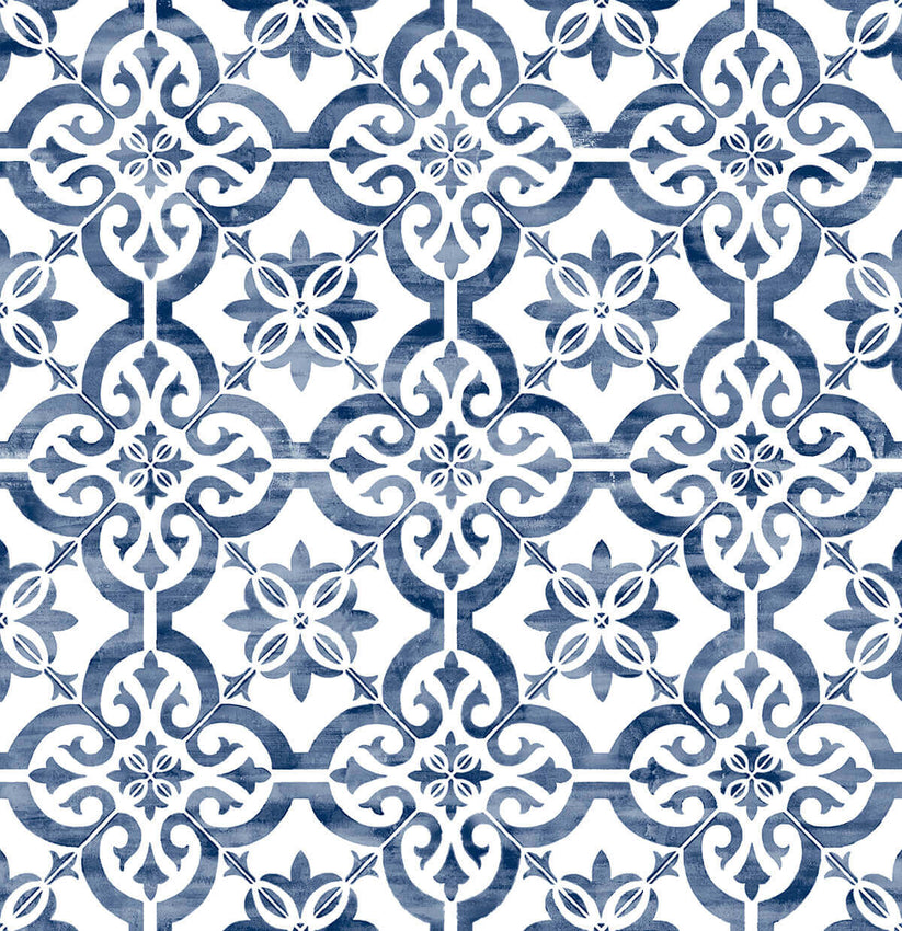 Lillian August Porto Tile Peel & Stick Wallpaper - Riviera Blue – US ...