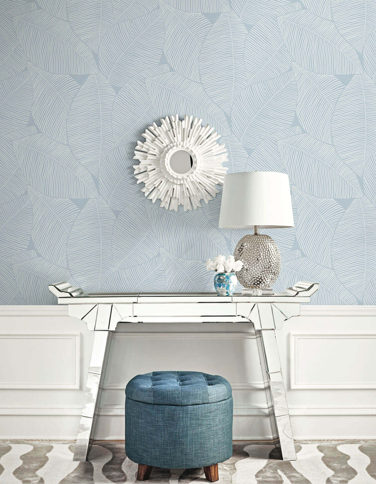 MB31302 Seabrook Beach House Summer Magnolia Wallpaper - Blue Oasis ...