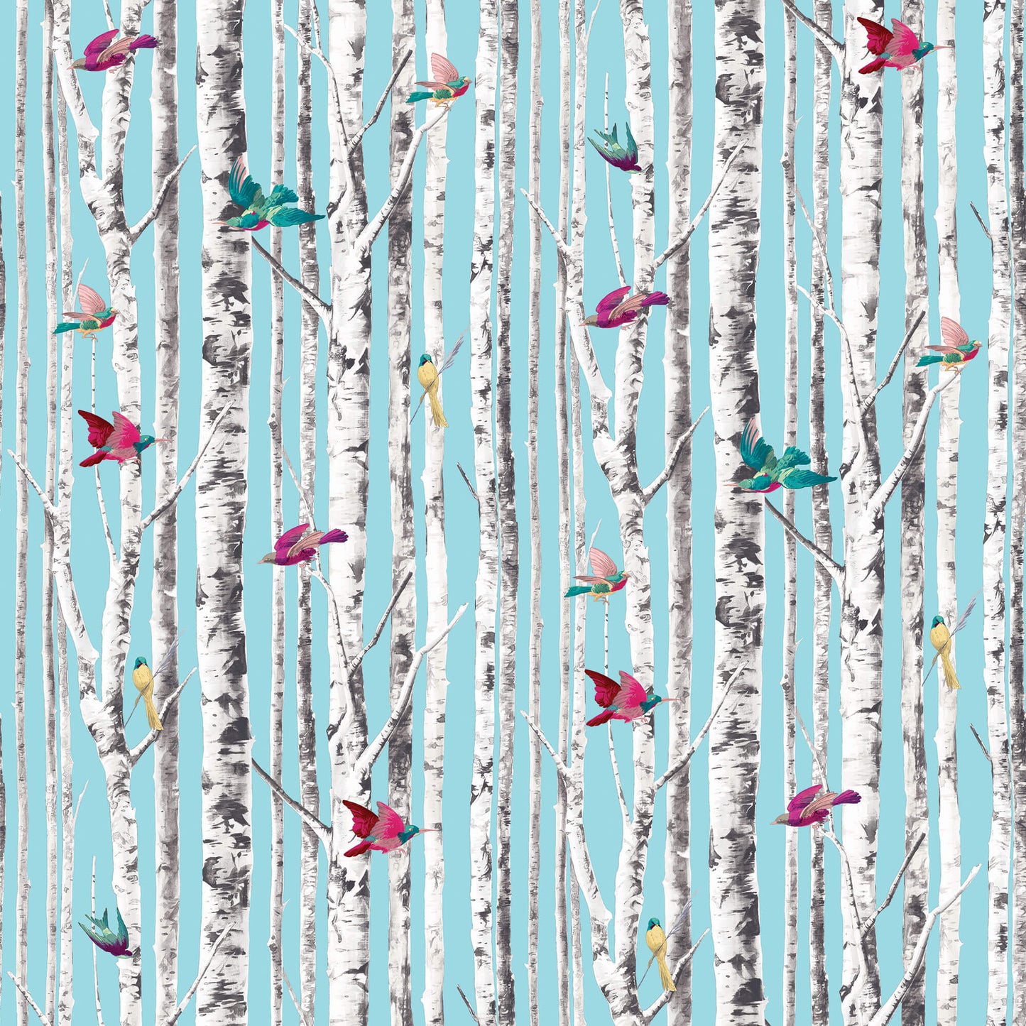 Mayflower Bird Song Peel & Stick Wallpaper - Blue