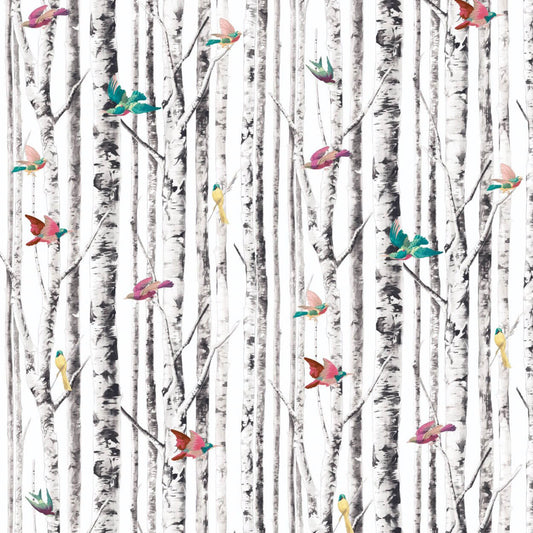 Mayflower Bird Song Peel & Stick Wallpaper - White