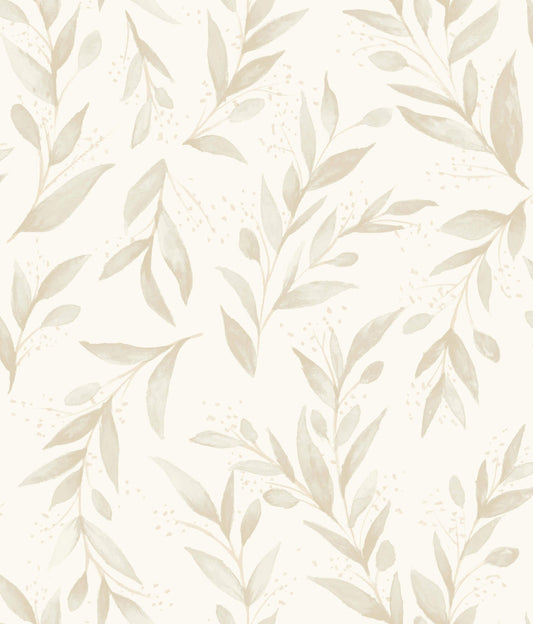 ME1538 Magnolia Home Olive Branch Wallpaper Beige