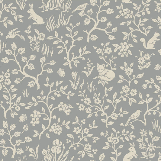 ME1571 Magnolia Home Fox & Hare Wallpaper Grey