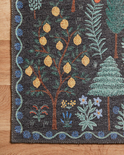 Rifle Paper Co. x Loloi Menagerie Forest Rug - Black