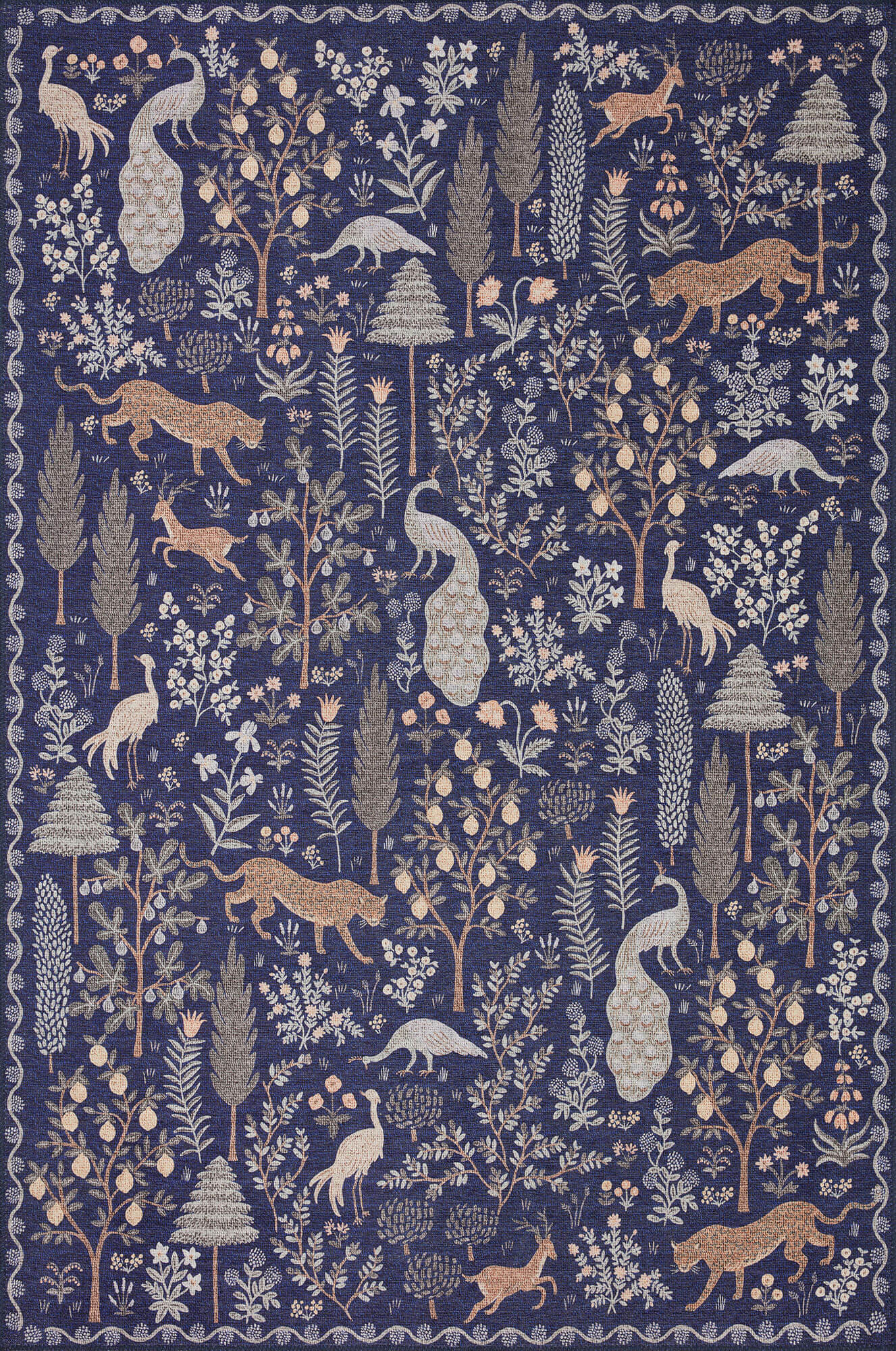 Rifle Paper Co. x Loloi Menagerie Forest Rug - Navy Blue