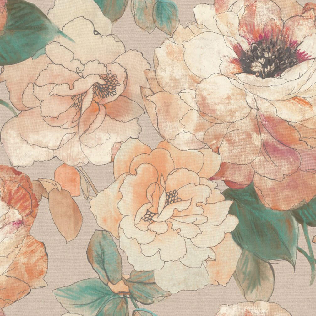 Mayflower Paper Rose Peel & Stick Wallpaper - Peach
