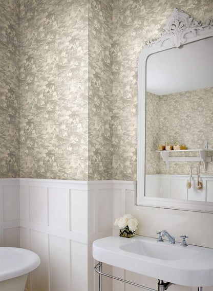 Magnolia Home Homestead Toile Wallpaper Gray