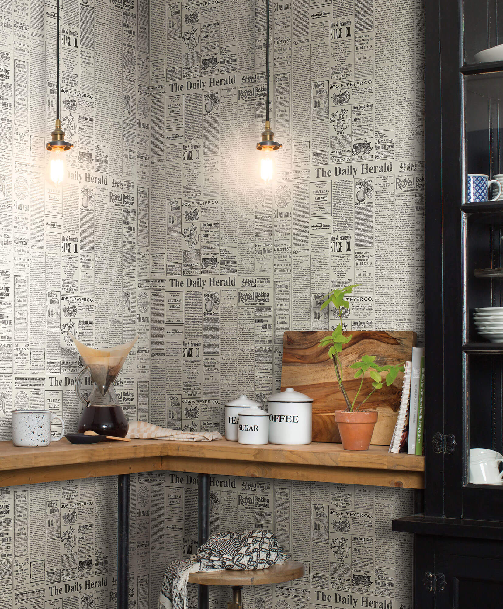 GoodHome Kitley Black & grey Metallic effect Trees Smooth Wallpaper | DIY  at B&Q