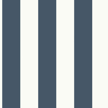 MH1591 Magnolia Home Awning Stripe Wallpaper Navy Blue White