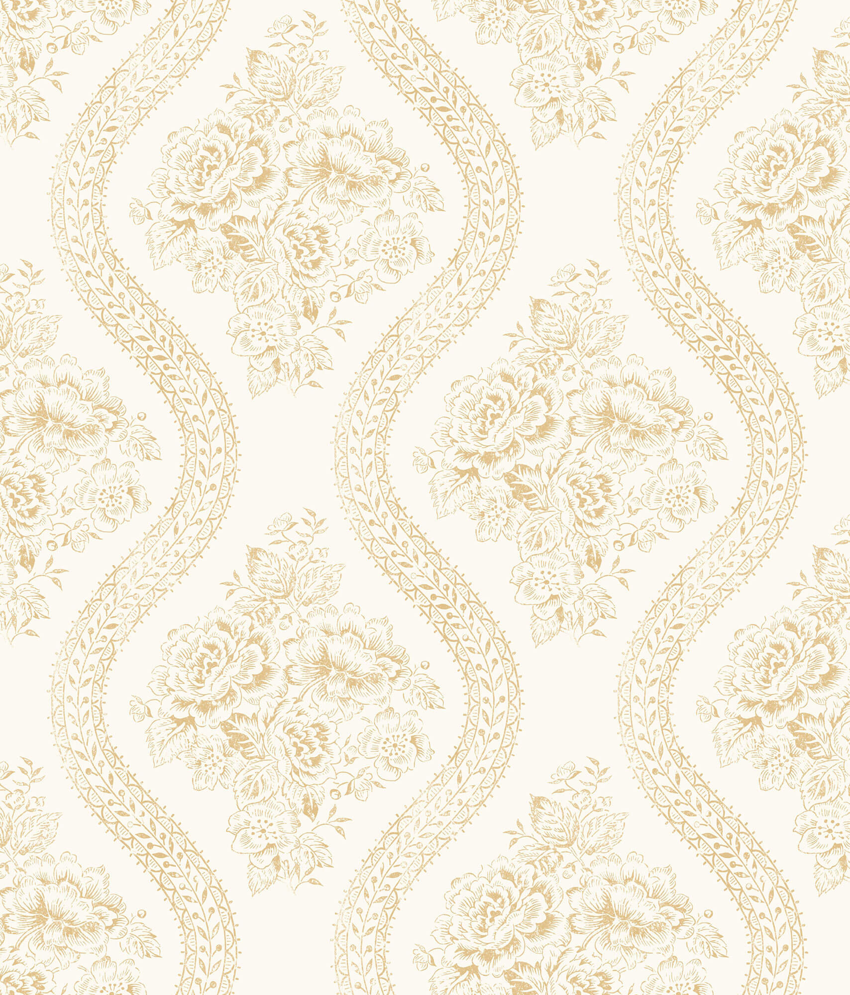 MH1602 Magnolia Home Coverlet Floral Wallpaper Yellow