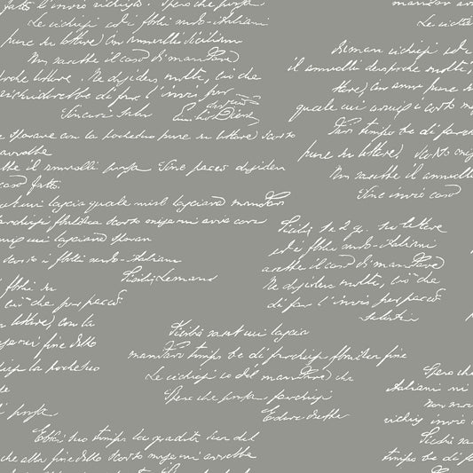 MH1610 Magnolia Home Noteworthy Calligraphy Wallpaper Dark Gray White