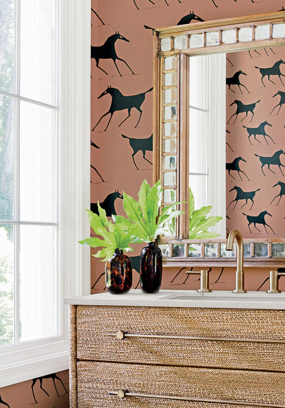 Thibaut Mesa Marlborough Downs Wallpaper - Clay