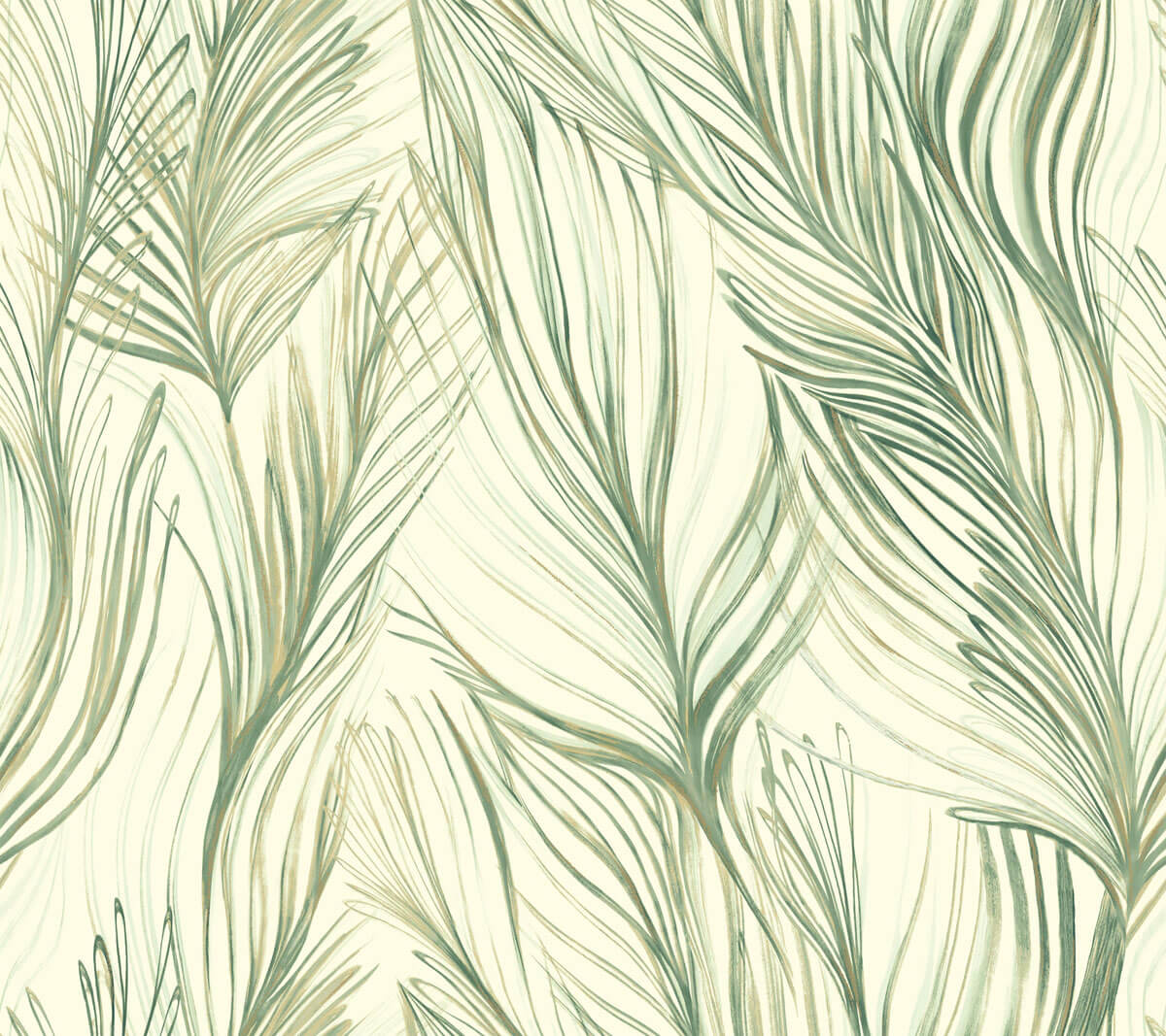 Candice Olson Botanical Dreams Peaceful Plume Wallpaper - Green