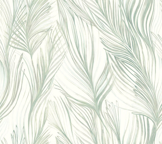 Candice Olson Botanical Dreams Peaceful Plume Wallpaper - Blue