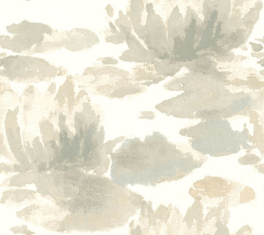 Candice Olson Botanical Dreams Water Lily Wallpaper - Grey