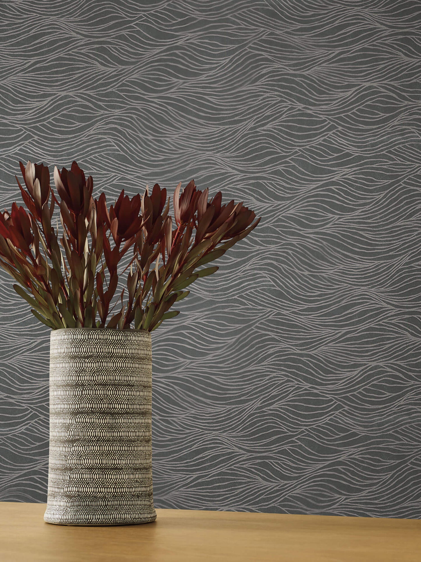 Candice Olson Botanical Dreams Sand Crest Wallpaper - Dark Silver