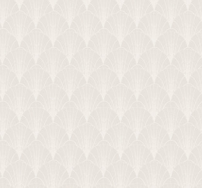Modern Heritage Scalloped Pearls Wallpaper - Cream/White