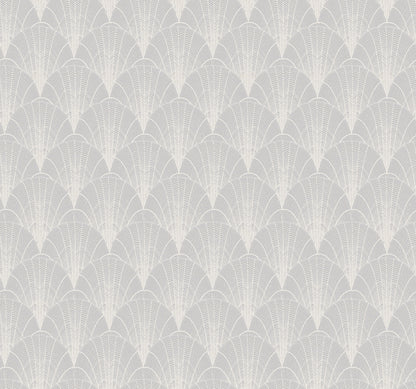 Modern Heritage Scalloped Pearls Wallpaper - Gray