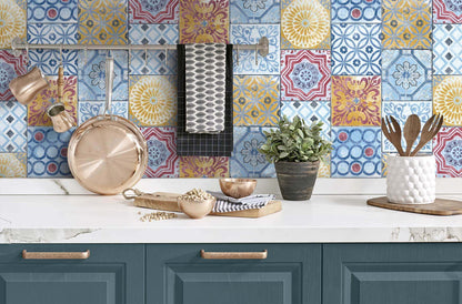 NextWall Moroccan Tile Peel & Stick Wallpaper - Multicolored
