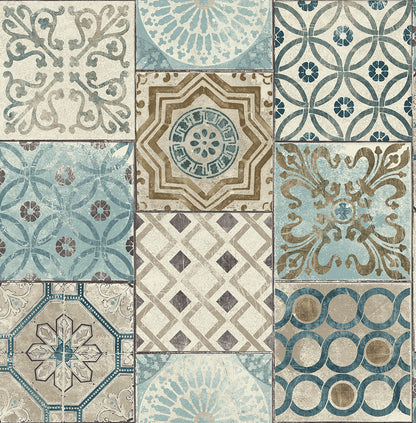NextWall Colorful Moroccan Tile Peel and Stick Wallpaper - SAMPLE