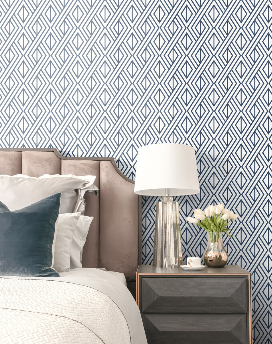 NextWall Diamond Geometric Peel & Stick Wallpaper - Blue
