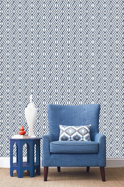 NextWall Diamond Geometric Peel & Stick Wallpaper - Blue