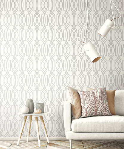 NextWall Deco Lattice Peel & Stick Wallpaper - Gray