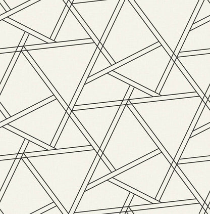 NextWall Railroad Geometric Peel & Stick Wallpaper - Black & White