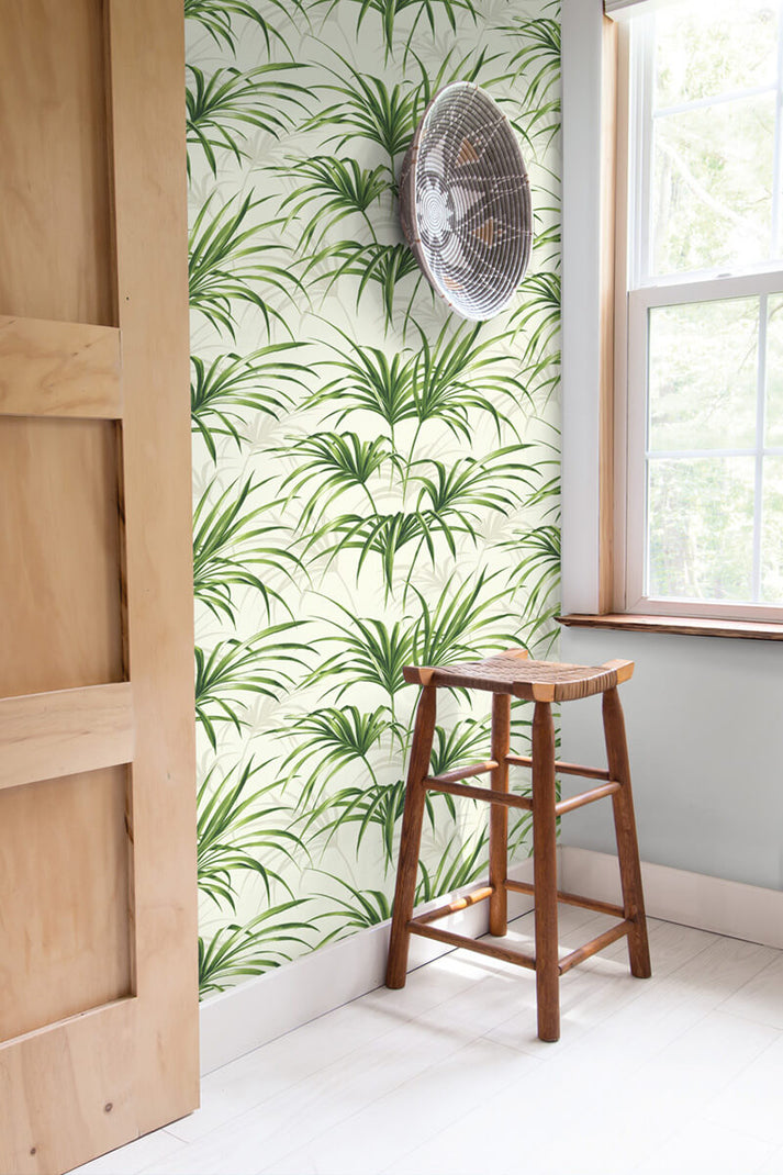 NW32504 NextWall Tropical Palm Leaf Peel & Stick Wallpaper Green US