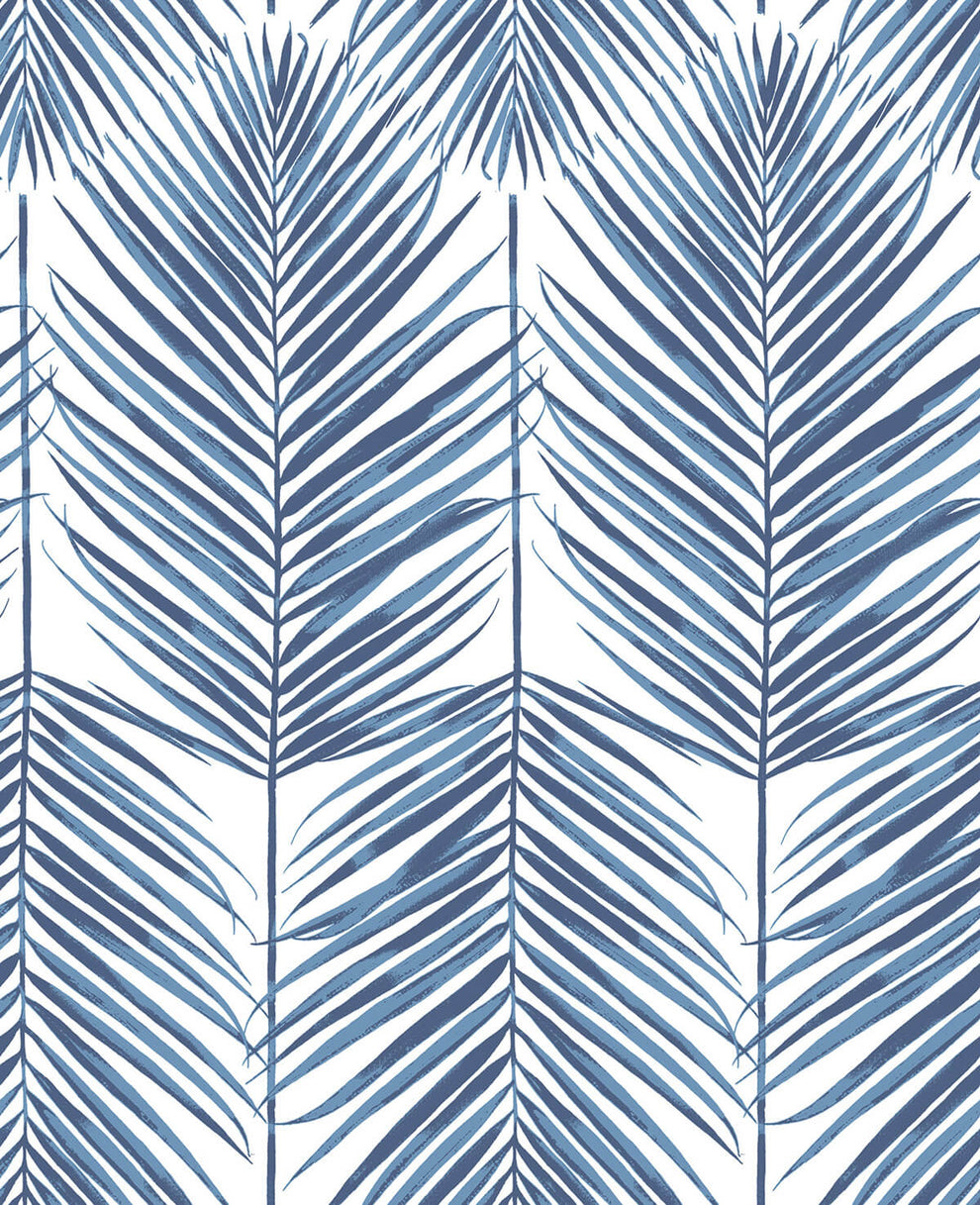 NW33002 NextWall Paradise Palm Peel & Stick Wallpaper Coastal Blue
