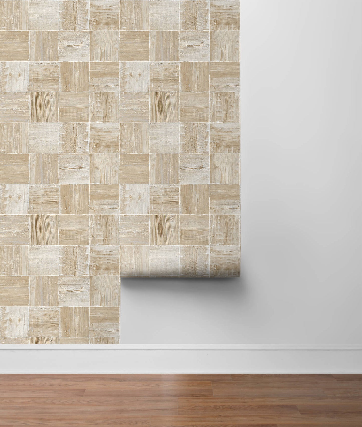 NextWall Wood Block Peel & Stick Wallpaper - Neutrals