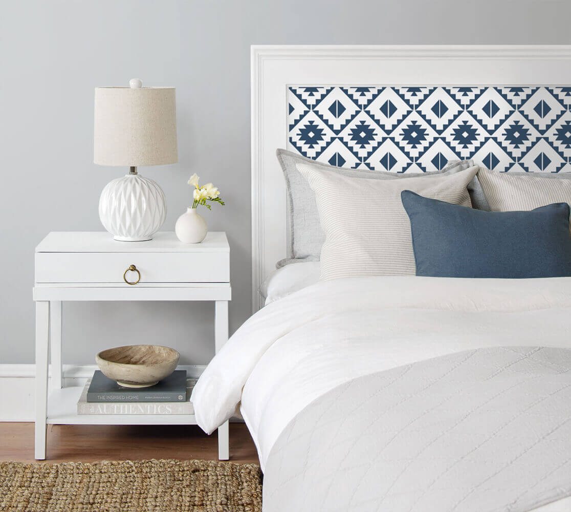 NextWall Southwest Tile Peel & Stick Wallpaper - Blue & White