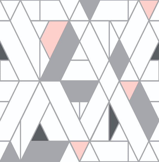 NextWall Kaleidoscope Peel & Stick Wallpaper - Pink