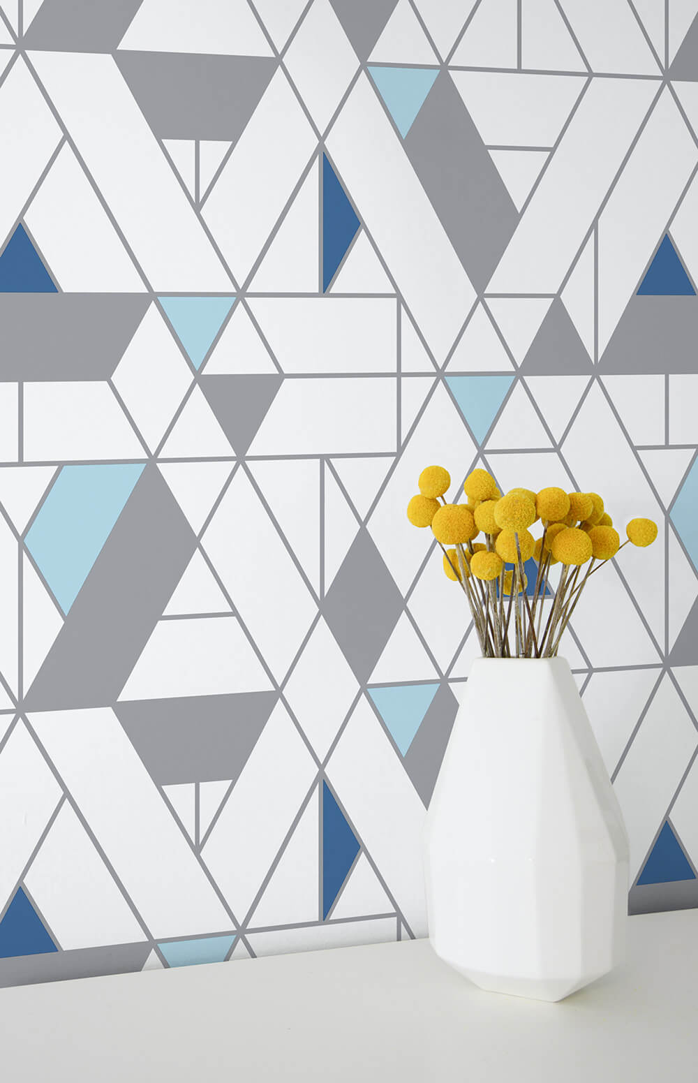 NextWall Kaleidoscope Peel & Stick Wallpaper - Blue & Gray
