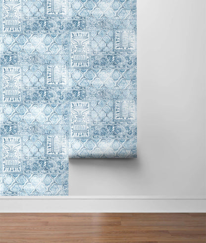 NextWall Patchwork Peel & Stick Wallpaper - Blue