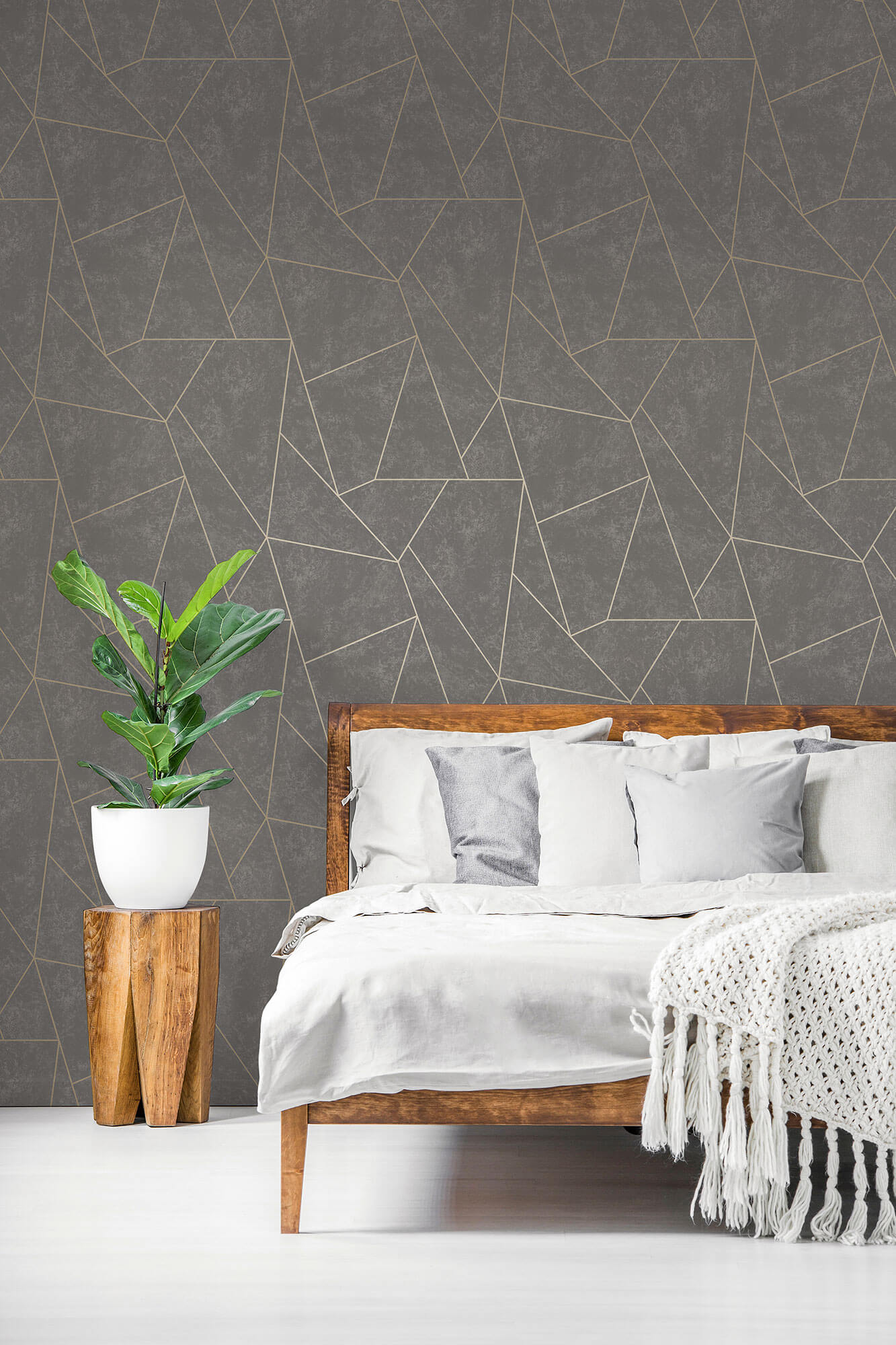 NW3502 Modern Metals Nazca Wallpaper - Dark Grey/Gold – US Wall Decor