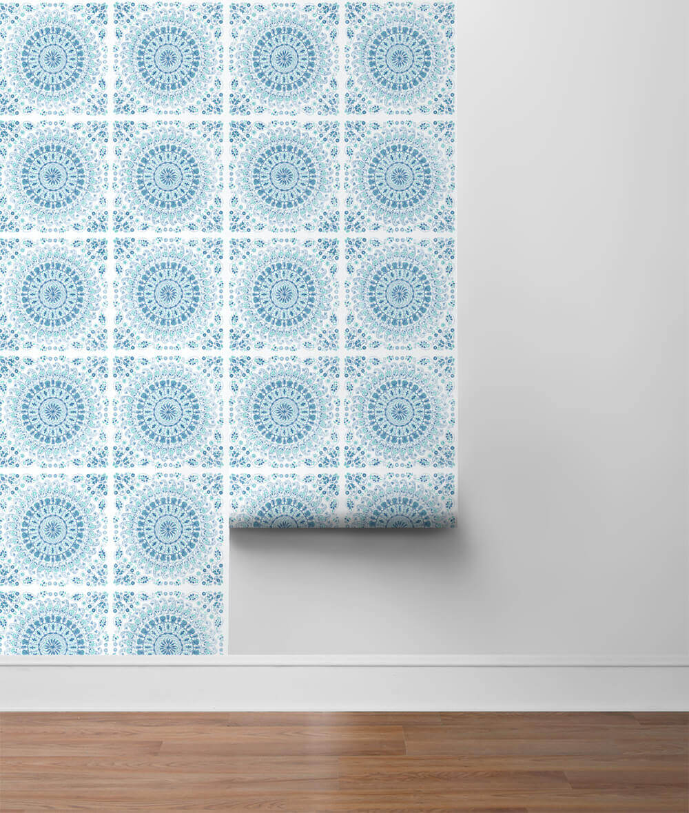 NextWall Mandala Peel & Stick Wallpaper - Blue